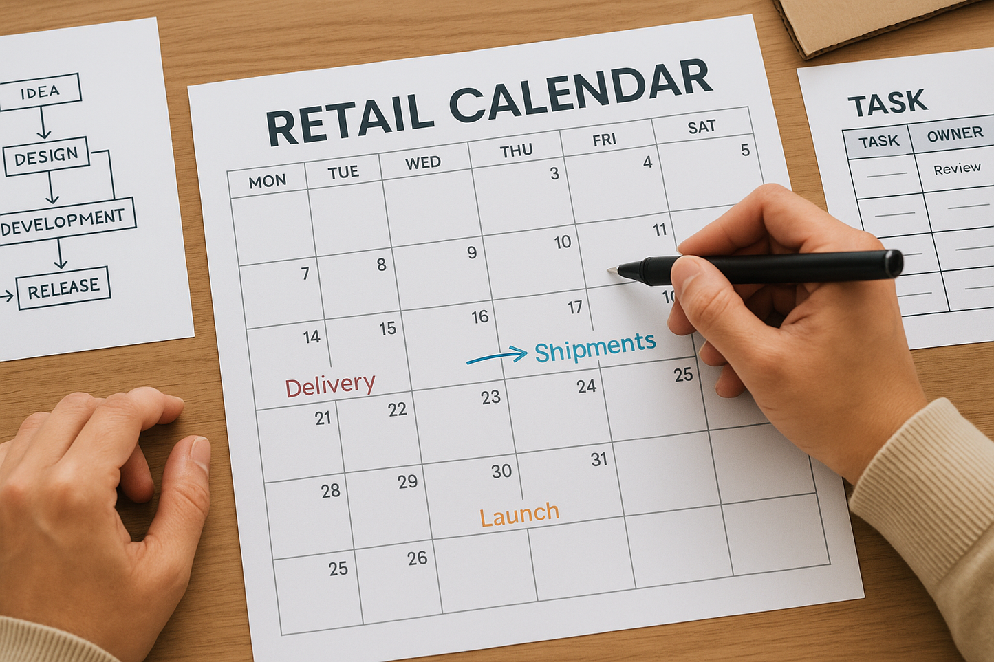Retail Calendar& Critical Path